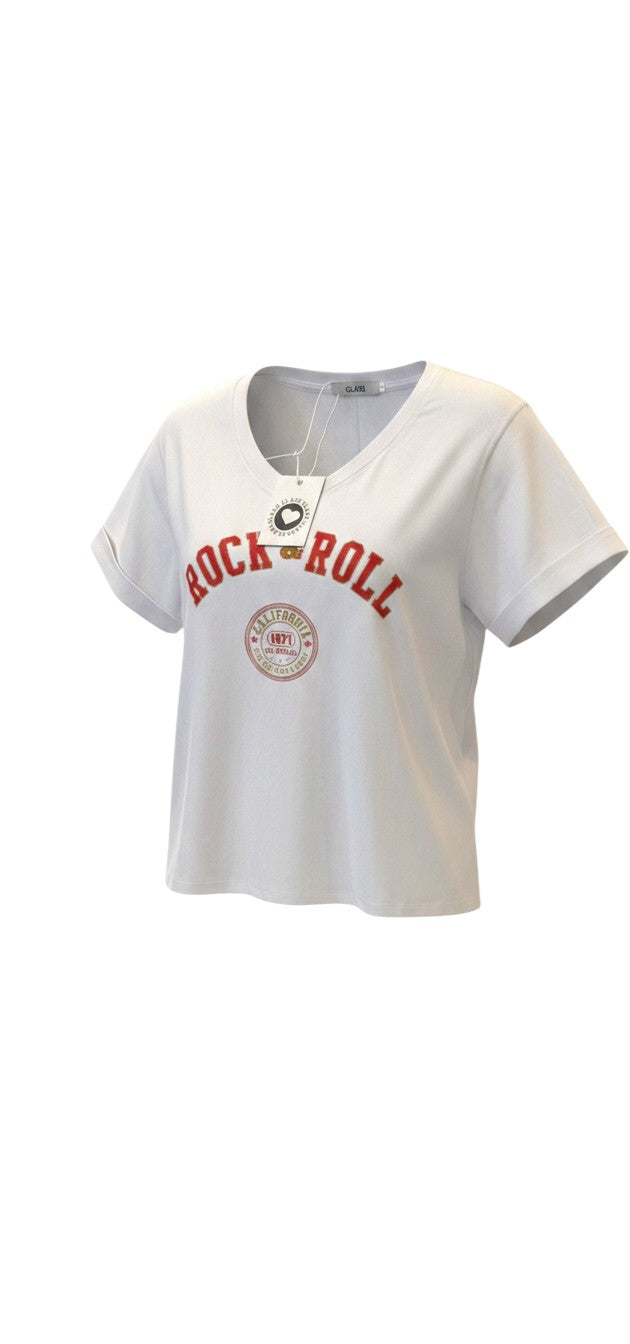 Rock & Roll V-Neck Top / חולצת V רוק אנד רול