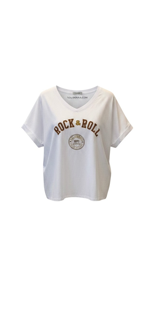 Rock & Roll V-Neck Top / חולצת V רוק אנד רול