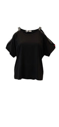 Cold Shoulder Stripe Detail Top / חולצת כתפיים פתוחות פס כתף
