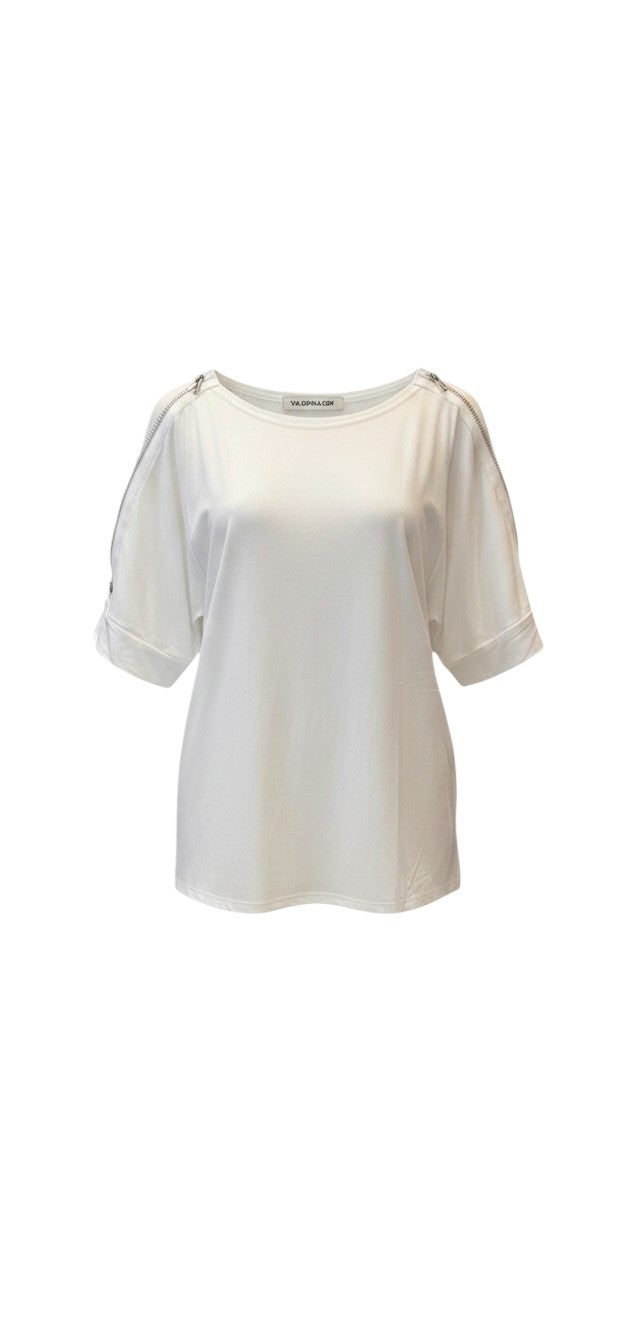 Cold Shoulder Stripe Detail Top / חולצת כתפיים פתוחות פס כתף
