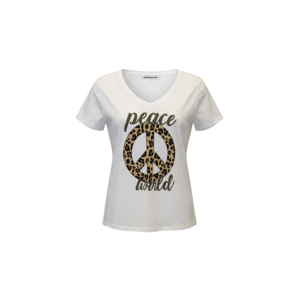 Peace Love Print T-Shirt / טי שירט הדפס פיס לאב