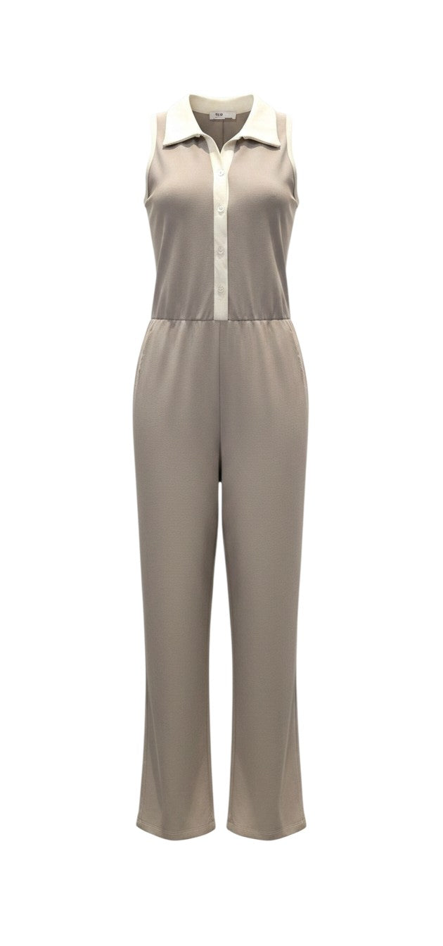 Sleeveless Polo Jumpsuit / אוברול פולו ללא שרוולים