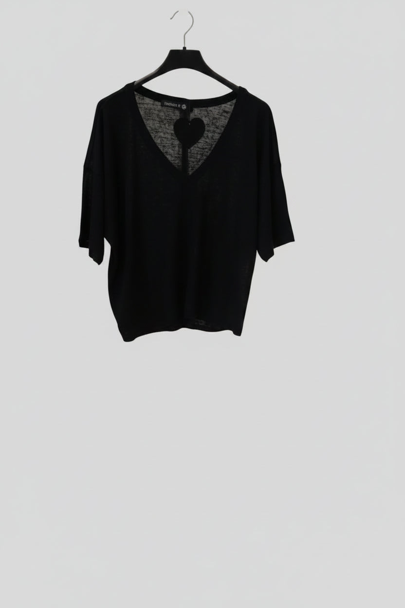 חולצת דנה 7794 Basic Pink V-Neck Top / טי שירט V בייסיק ורודה