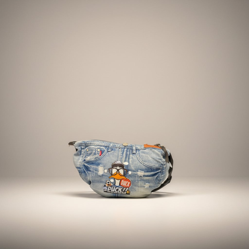 Duck Print Denim Belt Bag / תיק פאוץ׳ ג׳ינס הדפס ברווז