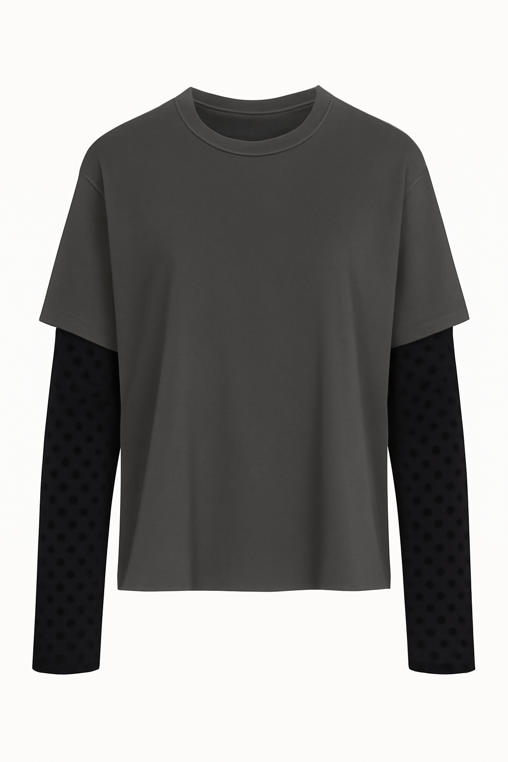 9872 חולצת רומי Casual Mesh Sleeve Top