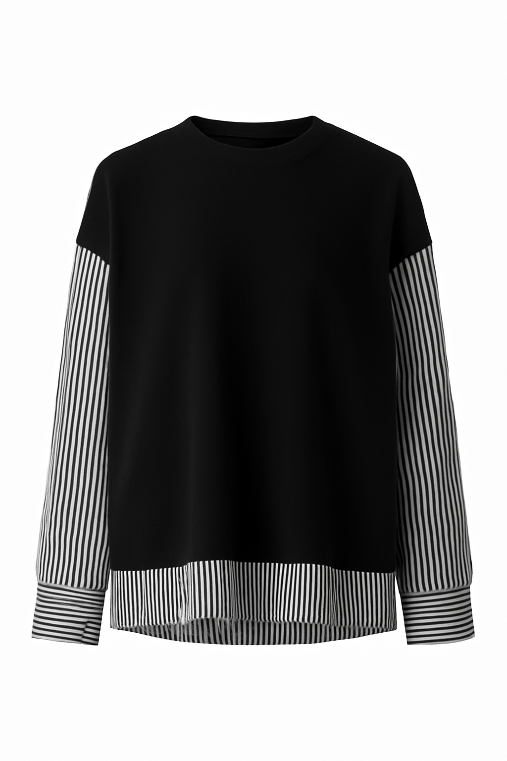 חולצת שילוב פסים | 9861 Striped Combination Top
