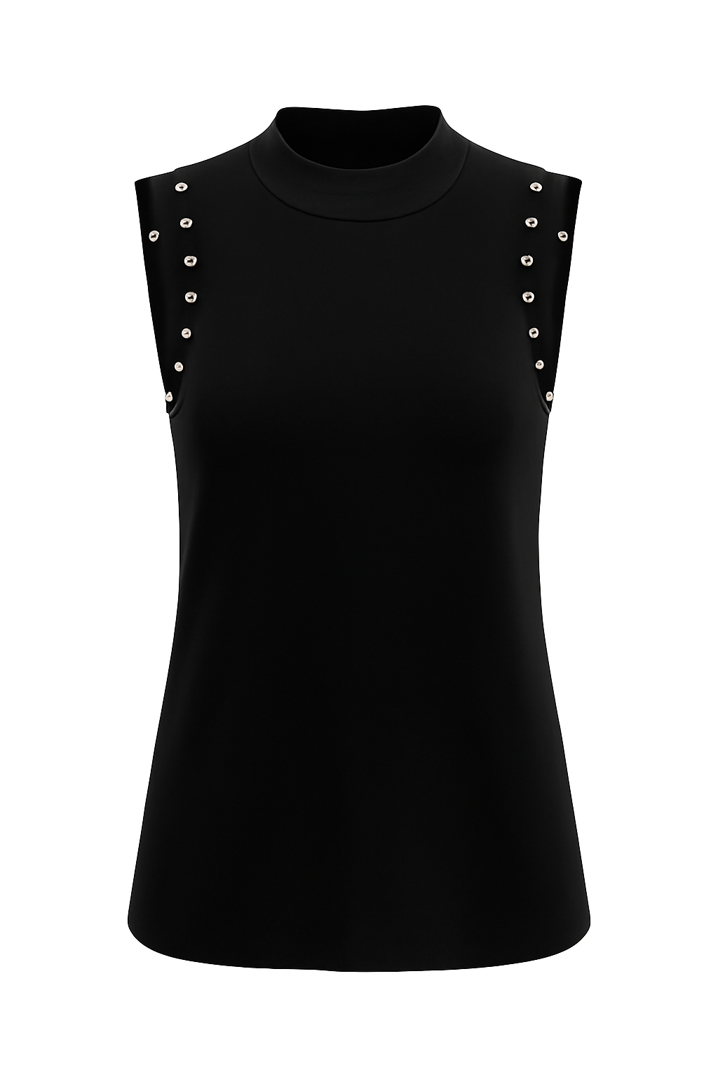 9גופית ניטים | 9875 Studded High Neck Tank Top