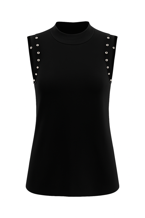 9גופית ניטים | 9875 Studded High Neck Tank Top