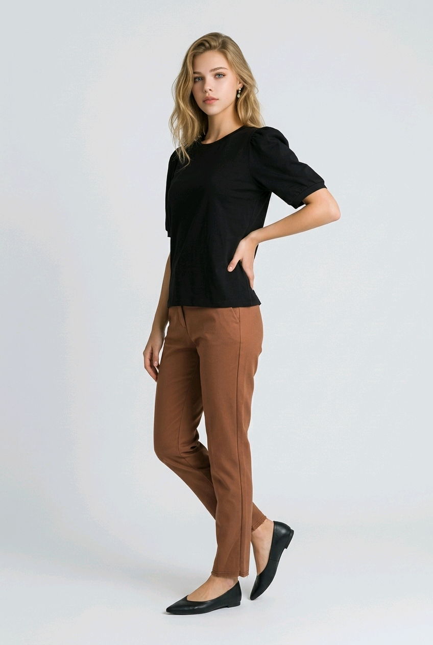 חולצת קורין 9877 | Corine Puff Sleeve Top 9877