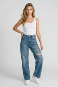 ג'ינס רחב עם קרעים 2113 | Wide Leg Ripped Jeans