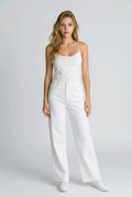 ג'ינס באגי שמנת עם תיפורים 20220101 | Cream Baggy Jeans with Stitch Detail