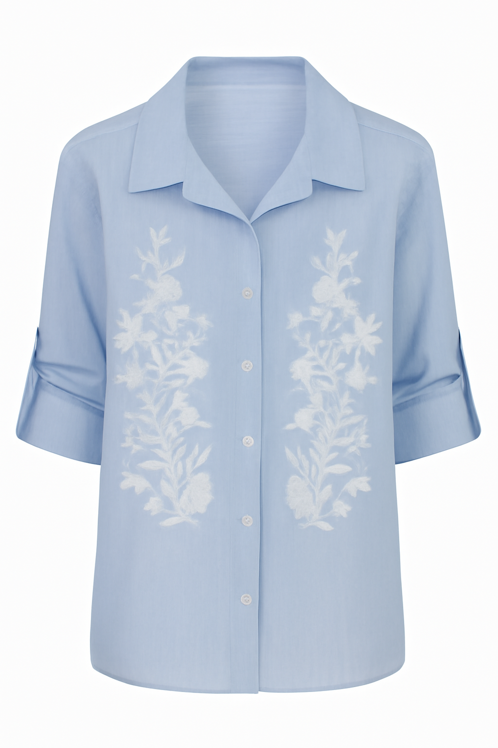 חולצת פרחים רקומה 16024 | Embroidered Floral Shirt 16024