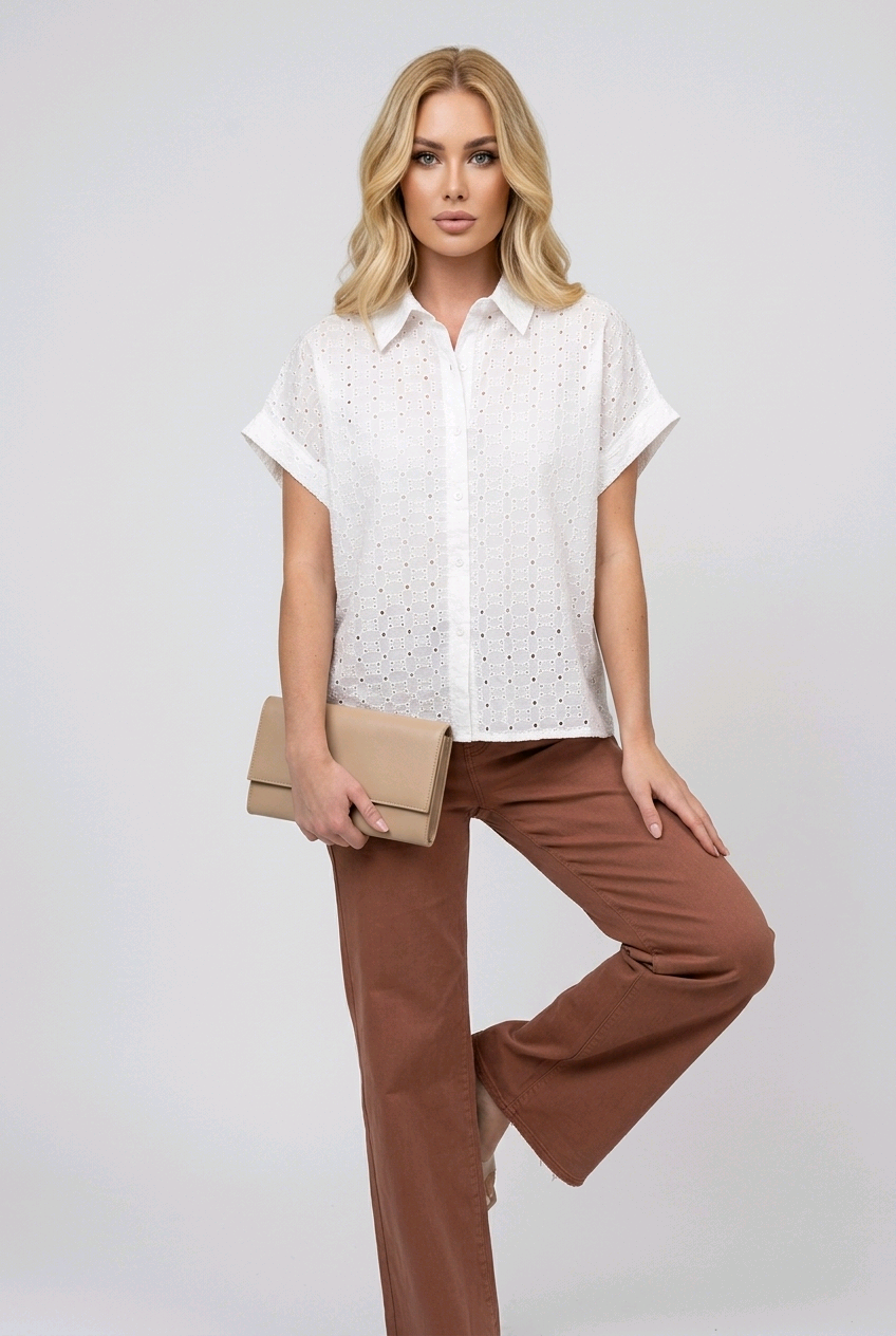 חולצת תחרה קלאסית | Classic Lace Shirt 16026
