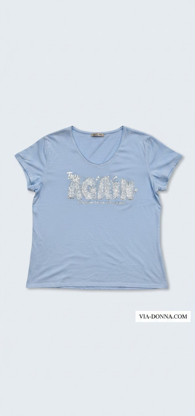 Printed Rhinestone Tunic / טוניקה מודפסת אבנים