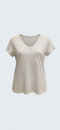 חולצת בייסיק דובי  / White Teddy Basic Top