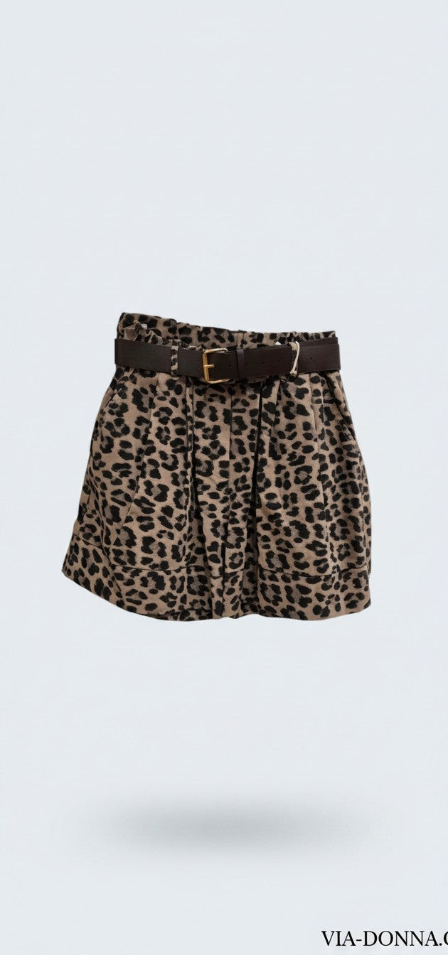 Leopard Belted Shorts / שורט מנומר חגורה