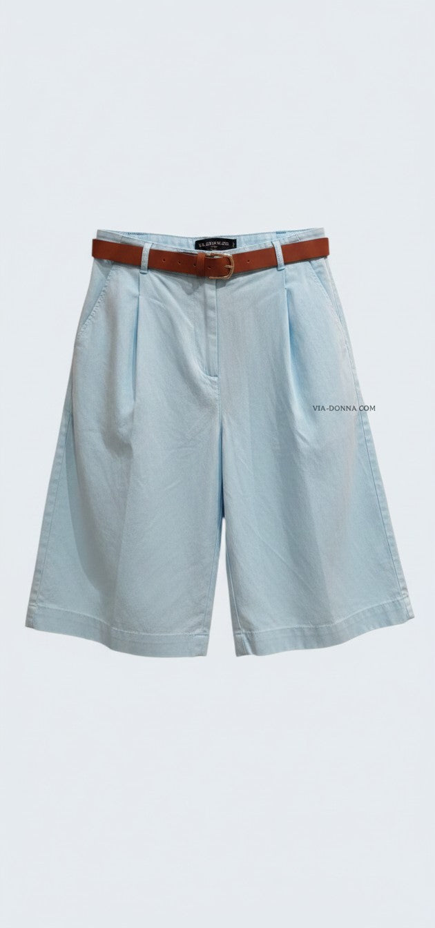 Brown Belt Bermuda Shorts / ברמודה שילוב חגורה חומה