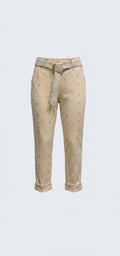 Striped Heart Belted Pants / מכנס פסים לבבות עם חגורה