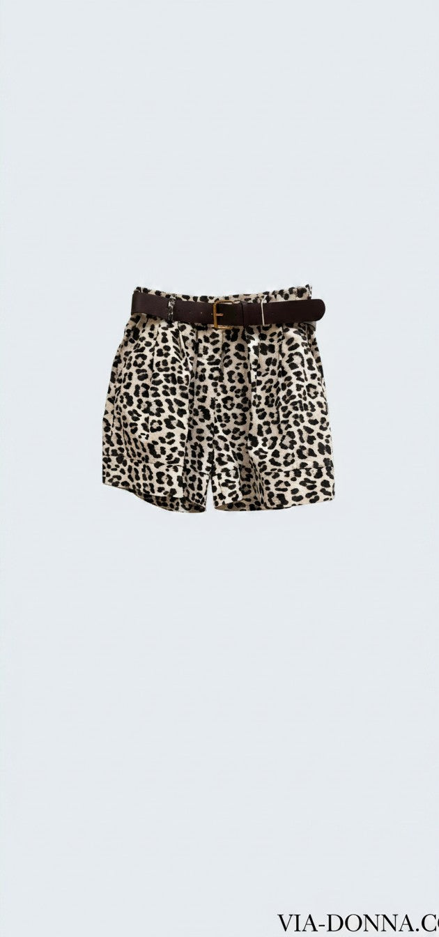Leopard Belted Shorts / שורט מנומר חגורה